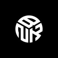 design del logo della lettera bnk su sfondo nero. bnk creative iniziali lettera logo concept. disegno della lettera bnk. vettore