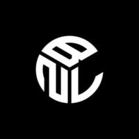 design del logo della lettera bnl su sfondo nero. concetto di logo della lettera di iniziali creative di bnl. disegno di lettere bnl. vettore