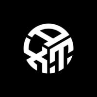 design del logo della lettera axt su sfondo nero. axt creative iniziali lettera logo concept. disegno della lettera axt. vettore