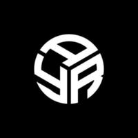 design del logo della lettera ayr su sfondo nero. ayr creative iniziali lettera logo concept. disegno della lettera ayr. vettore