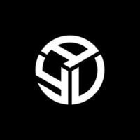 ayu lettera logo design su sfondo nero. ayu creative iniziali lettera logo concept. disegno della lettera ayu. vettore