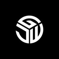 gjw lettera logo design su sfondo nero. gjw creative iniziali lettera logo concept. disegno della lettera gjw. vettore