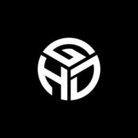 ghd lettera logo design su sfondo nero. ghd creative iniziali lettera logo concept. disegno della lettera ghd. vettore