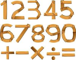 numero da 0 a 9 con simboli matematici vettore