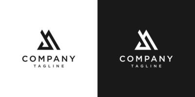 lettera creativa ja monogramma logo design icona modello sfondo bianco e nero vettore