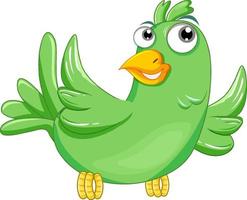 uccello con piume verdi vettore