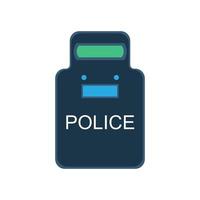 polizia swat scudo illustrazione vettoriale icona guardia uniforme sicurezza piatta. protezione giubbotto antiproiettile di sicurezza