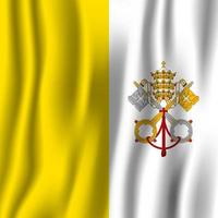 illustrazione vettoriale realistica della bandiera sventolante della città del vaticano. simbolo di sfondo del paese nazionale. Giorno dell'Indipendenza