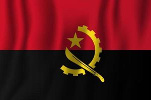 illustrazione vettoriale di bandiera sventolante realistica dell'Angola. simbolo di sfondo del paese nazionale. Giorno dell'Indipendenza