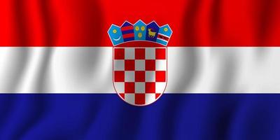 illustrazione realistica di vettore della bandiera sventolante della croazia. simbolo di sfondo del paese nazionale. Giorno dell'Indipendenza