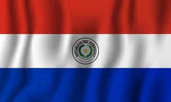 paraguay realistico bandiera sventolante illustrazione vettoriale. simbolo di sfondo del paese nazionale. Giorno dell'Indipendenza vettore