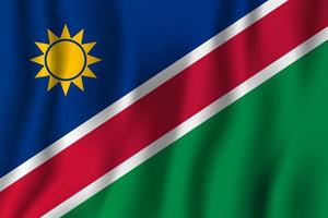 illustrazione vettoriale di bandiera sventolante realistica della Namibia. simbolo di sfondo del paese nazionale. Giorno dell'Indipendenza