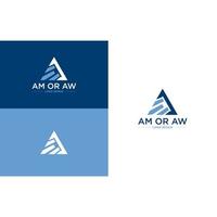am, aw, ae, aed, aed design iniziale del logo vettore