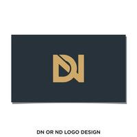 vettore di progettazione del logo dn o nd