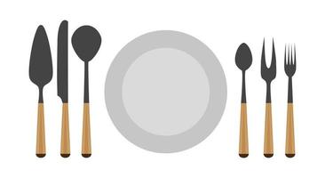 set di posate forchetta vettore cucchiaio coltello isolato cucina illustrazione piatto tavolo cena icona ristorante
