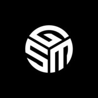 design del logo della lettera gsm su sfondo nero. gsm creative iniziali lettera logo concept. disegno della lettera gsm. vettore