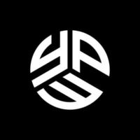 ypw lettera logo design su sfondo nero. ypw creative iniziali lettera logo concept. disegno della lettera ypw. vettore