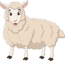 cartone animato divertente agnello su sfondo bianco vettore