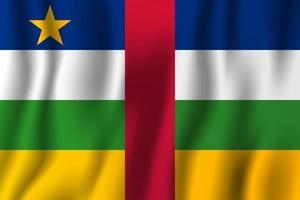 illustrazione vettoriale di bandiera sventolante realistica della repubblica centrafricana. simbolo di sfondo del paese nazionale. Giorno dell'Indipendenza
