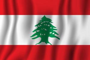illustrazione vettoriale di bandiera sventolante realistica del Libano. simbolo di sfondo del paese nazionale. Giorno dell'Indipendenza