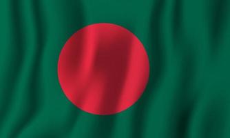 illustrazione vettoriale di bandiera sventolante realistica del bangladesh. simbolo di sfondo del paese nazionale. Giorno dell'Indipendenza