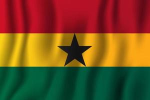 illustrazione vettoriale di bandiera sventolante realistica del ghana. simbolo di sfondo del paese nazionale. Giorno dell'Indipendenza