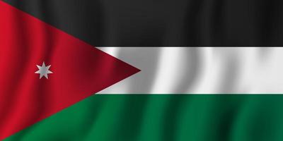 illustrazione vettoriale di bandiera sventolante realistica della giordania. simbolo di sfondo del paese nazionale. Giorno dell'Indipendenza