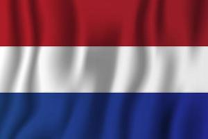 illustrazione realistica di vettore della bandiera sventolante dei Paesi Bassi. simbolo di sfondo del paese nazionale. Giorno dell'Indipendenza