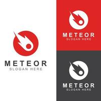 logo design modello vettoriale illustrazione, meteora o oggetto spaziale.