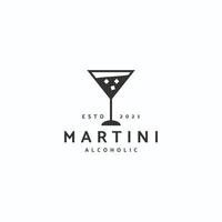 martini alcolico icona segno simbolo hipster vintage logo vettore