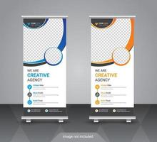 modello di progettazione banner roll up business moderno vettore