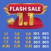 modello di promozione banner di vendita flash. 1.1 - 12.12 raccolta. vettore