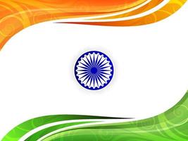 bella bandiera indiana tema festa della repubblica onda stile sfondo vettore