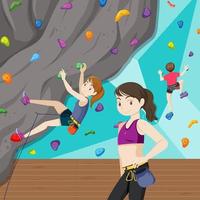 palestra di arrampicata indoor vettore