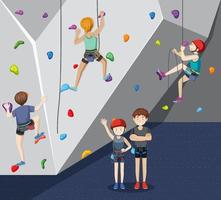 palestra di arrampicata indoor vettore