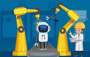 concetto di industria dell'automazione robotica vettore