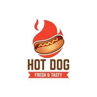 vettore di logo di hot dog fresco