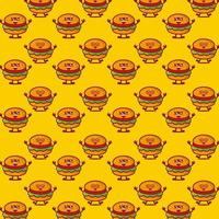 carino sorridente divertente hamburger set collection.vector piatto cartone animato faccia personaggio mascotte illustrazione .isolato su sfondo bianco vettore