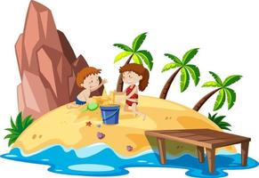 isola tropicale con persone in vacanza