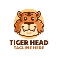 disegno di marchio del fumetto della testa della tigre vettore