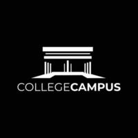 un logo di un istituto di istruzione raffigurante un vecchio edificio per scopi legati all'università o all'istruzione vettore