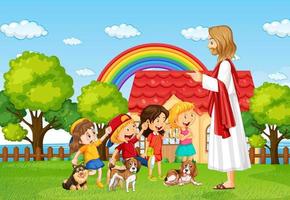 Gesù e i bambini al parco