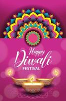 banner felice del festival indiano di diwali vettore