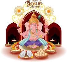 poster di felice ganesh chaturthi vettore