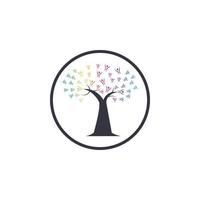 modello di concept design del logo dell'albero della natura e del corno vettore