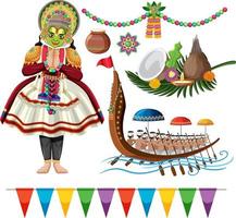 set di oggetti e simboli della cultura indiana vettore
