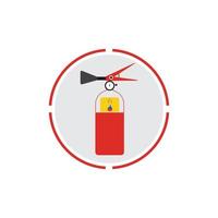 icona dell'estintore, dispositivi di protezione, segnale di emergenza, simbolo di sicurezza vettore