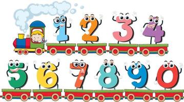 set di numeri da 0 a 9 per i bambini vettore