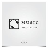 contorno quadrato musica logo design logo premium elegante modello vettoriale eps 10