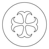 monogramma croce dokonstantinovsky simbolo dell'apostolo ancora speranza segno croce religiosa icona in cerchio contorno rotondo colore nero illustrazione vettoriale piatto stile immagine